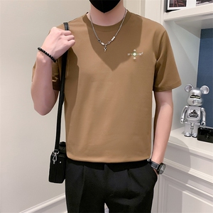 卡其3男潮夏季小伙简约休闲体恤ins打底上衣T301A-1/T95/P45