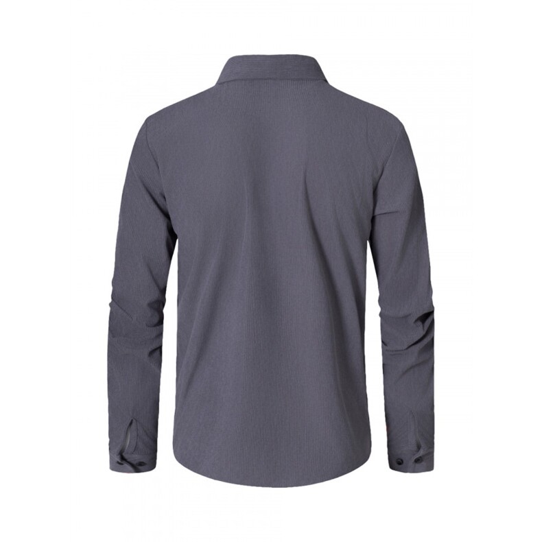 2026春季新款欧美男士休闲纯色翻领衬衫大码宽松上衣潮MenShirts,男装衬衫,电商B212（原钱塘6029）