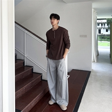 设计款大裤腿弯刀运动裤灰色K235/P85，女装休闲裤，电商A242