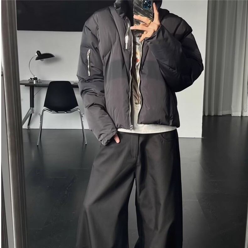 【有货】DM8211-P103美式立领解构多拉链宽松百搭棉衣棉服外套男,男装棉衣,星座603-2