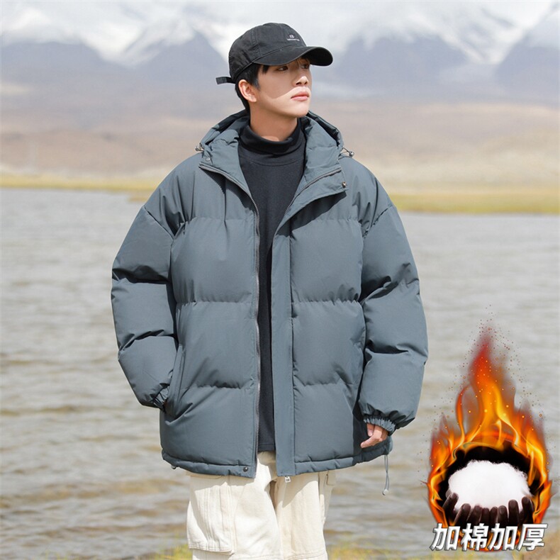 冬季宽松纯色连帽加厚棉衣外套男女休闲保暖面包棉服MY8555-P60特,男装棉衣,星座610（原A335）