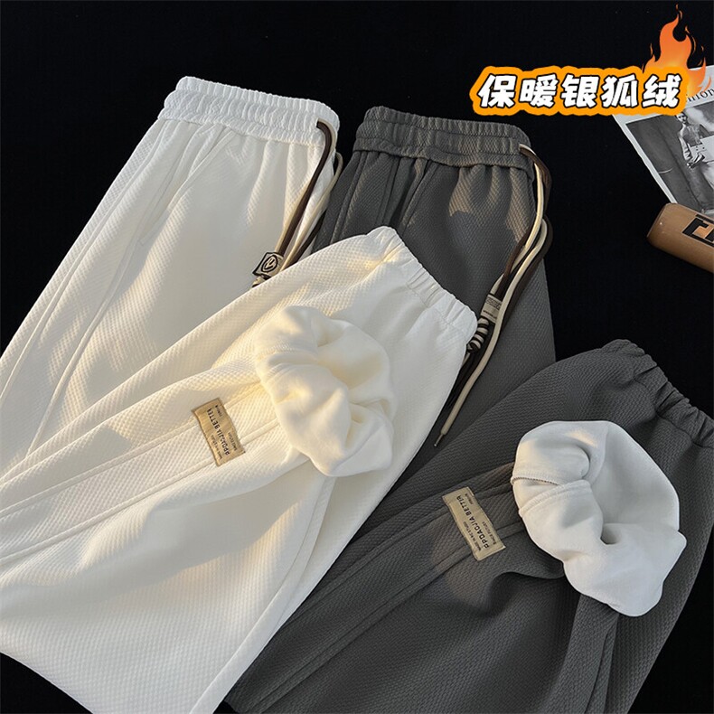 特批P40无差价薄款改加绒冬美式复古大码卫裤男束脚裤K1049J加绒图片