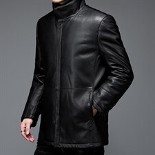 AL28001男式冬季头层绵羊皮水貂内胆派克服皮衣男夹克P1900,男装皮衣,电商B360