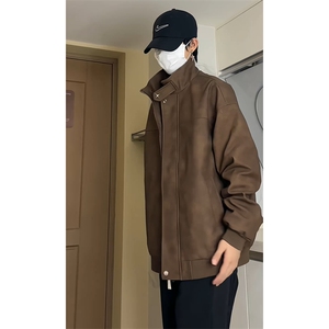 （量大差价足）春秋款复古PU皮夹克磨砂质感外套1213-DY2313-P95图片