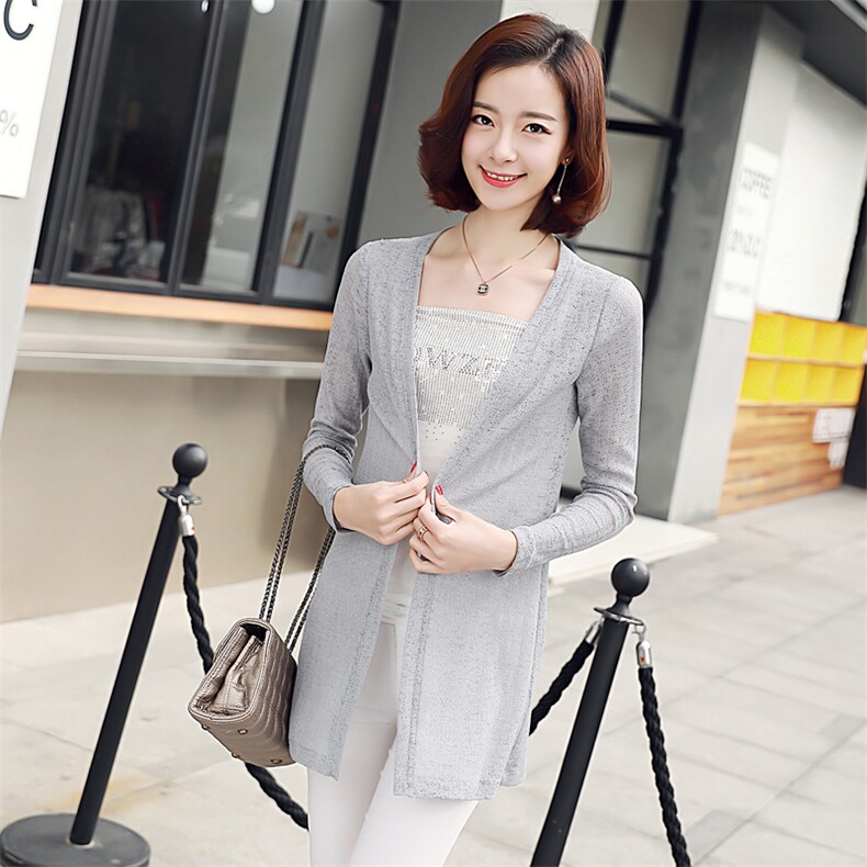 中长款直筒长袖纯色2022年秋季甜美优雅针织衫/毛衣，女装针织衫/毛衣，婵米儿