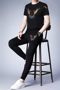 2023夏季男士t恤短袖中老年运动服套装中年爸爸夏季冰丝polo衫图片