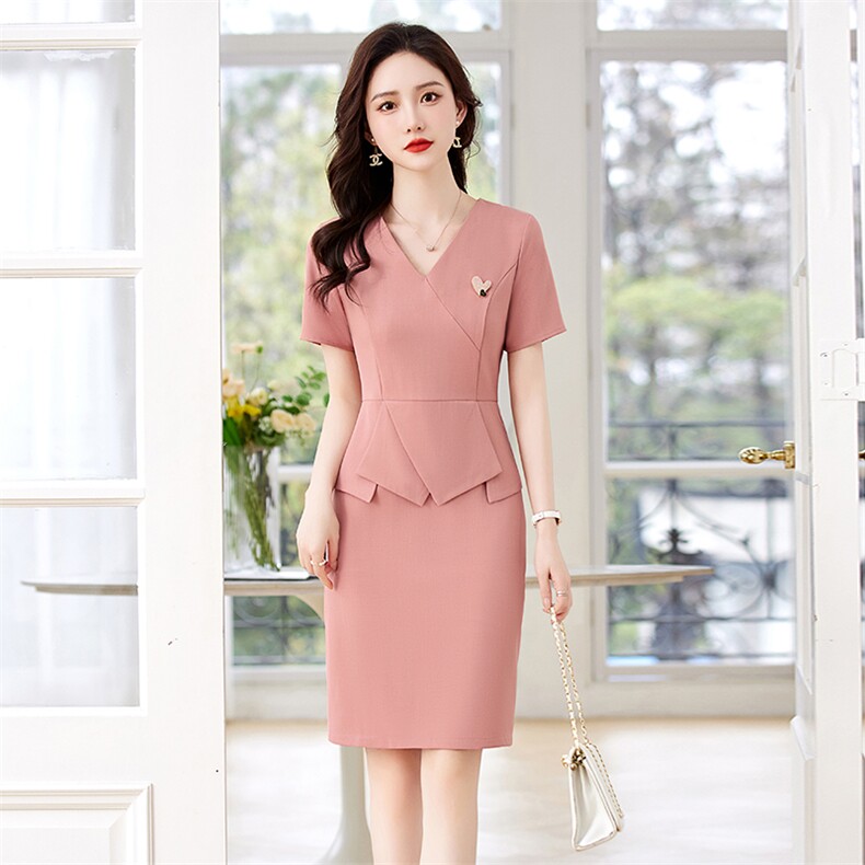 职业连衣裙女夏季2025新款高级感气质名媛修身显瘦假两件包臀裙子,女装连衣裙,贝蕾酷儿