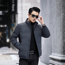 高端中年80白鹅绒羽绒服夹克冬季新款男士潮牌加厚立领羽绒服外套，男装羽绒服，钱塘723