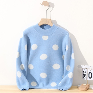 新款四平圆点长袖，童装儿童羊毛衫，冰晶童装