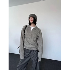 网图有货复古镂空破洞针织衫毛衣男女老钱风宽松上衣A853-P48，男装针织衫/毛衣，星座1505