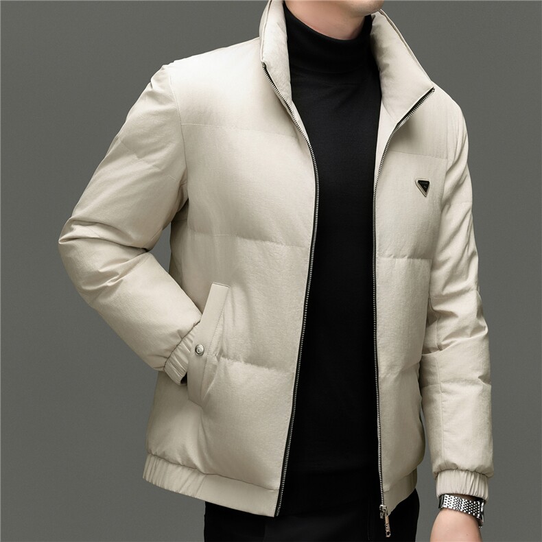 2025新款冬季短款85绒子白鸭绒羽绒服外套中年男装加厚羽绒服夹克,男装夹克,钱塘723