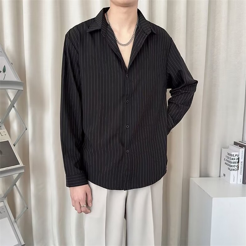 条纹衬衫男2023春秋季新款抗皱免烫商务休闲衬衣FT4P38,男装衬衫,星座1116-2