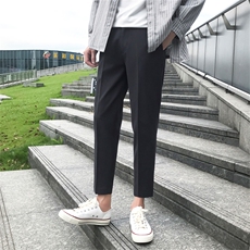 裤子男秋冬加绒加厚九分小西裤男士修身垂感西装裤休闲长裤宽松潮，男装西裤，星座505-2（原电商A260-1)