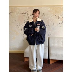 韩版摇粒绒棉服女2025冬装保暖棉衣夹克厚外套N8015-P85网图，男装夹克，电商B245