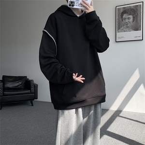 WY10155-特P48 控88新款连帽贝壳绣花麦穗提花大码男宽松情侣卫衣图片