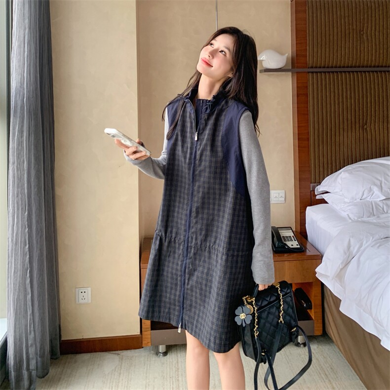 新品大货好数据格子无袖连衣裙+T套装6837-P195控318,女装套装/套裙,2C196