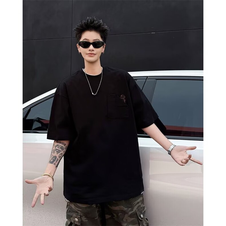 新款短袖t恤男夏季韩版潮流港风宽松休闲潮牌体恤衫T02-P35,男装T恤,星座308B-2