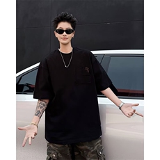 新款短袖t恤男夏季韩版潮流港风宽松休闲潮牌体恤衫T02-P35，男装T恤，星座308B-2