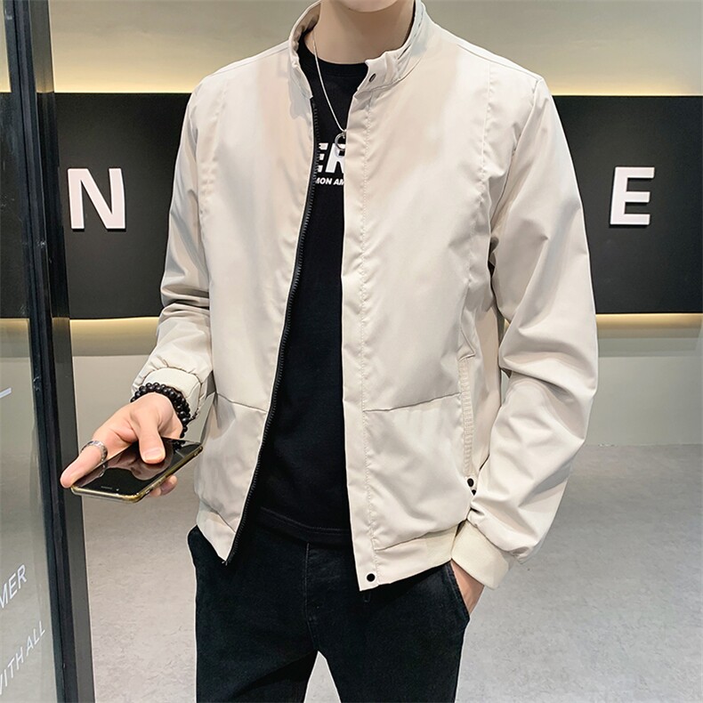 春季新款外套男韩版潮流时尚帅气小立领百搭夹克J,男装夹克,电商A209