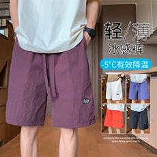 抖音品质刺绣多巴胺开叉速干短裤男D27*P28控48，男装休闲裤，星座227-2