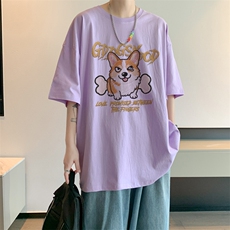 已注册/夏季内景仿刺绣印花宽松短袖T恤男潮百搭打底DT00595/P25，男装T恤，电商B316