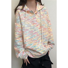 2026春季新款云朵扎染连帽卫衣外套男W6067-特P40建议零售价98，女装短外套，电商A001