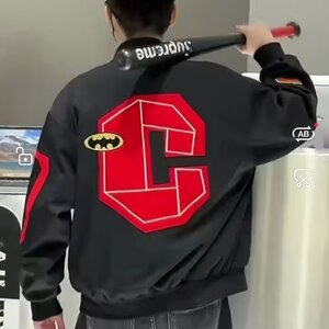 重工刺绣高街风棒球服夹克男士2026春季年休闲机车情侣外套上衣图片