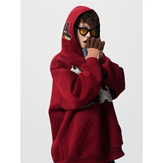 WY10191-特P55加绒特P60美式重磅刺绣连帽帽卫衣大码套头上衣，男装卫衣，电商A059