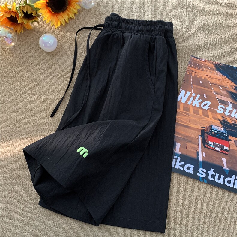 eq441冰丝速干裤子夏季五分裤男士短裤潮流绣花休闲裤P25,男装休闲裤,电商C306-1