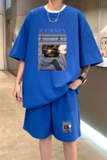 ！2025夏季新款男士华夫格短袖T恤透气一套HTZ101P50，男装T恤，电商B220