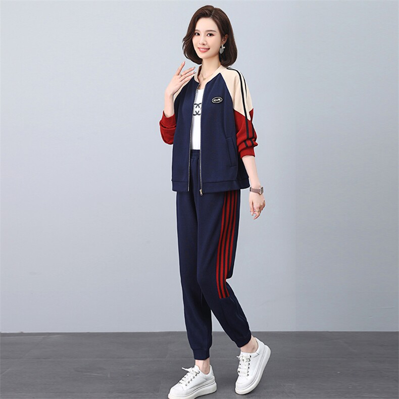 运动装套装女2025新款中老年女装时尚休闲中年妈妈运动服两件套装,女装套装/套裙,涵誉