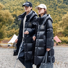 标85%鸭绒三防羽绒服男亮面新款面包服中长款连帽外套db99-P320，男装羽绒服，星座1210B