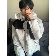 A299-P108冬季撞色拼接连帽棉服上衣男女同款外套棉衣，男装棉衣，星座911