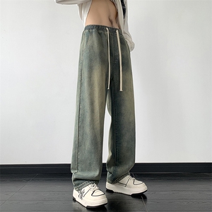 阔腿牛仔裤男宽松韩版潮流百搭复古ins潮牌直筒裤NZ06图片