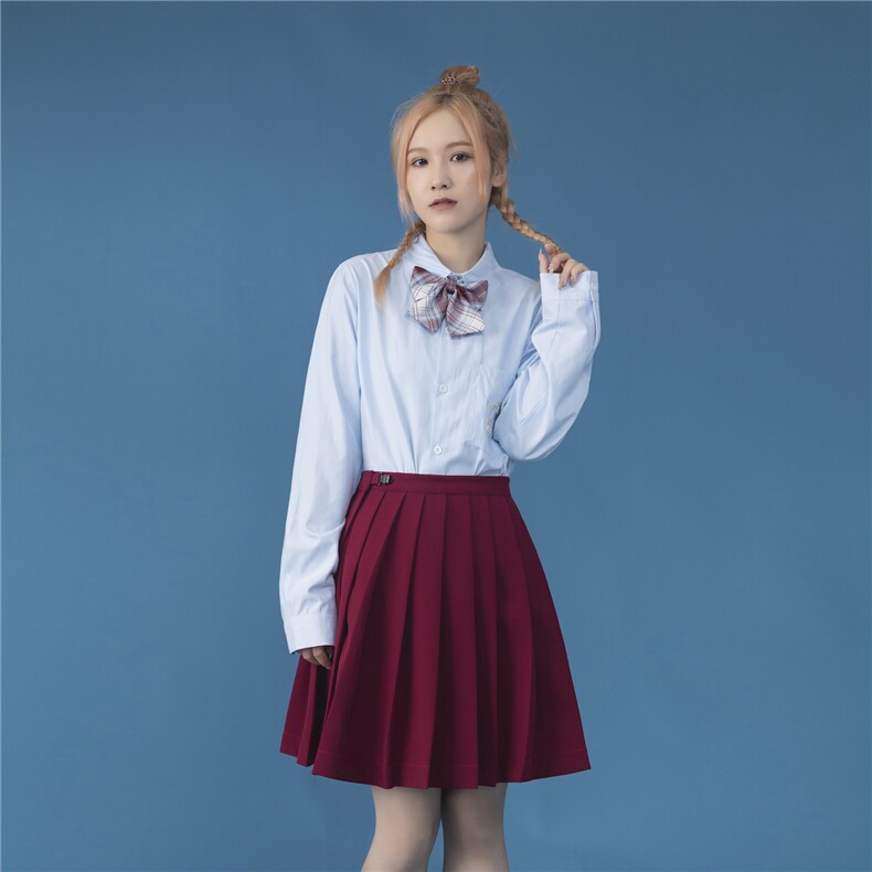 中性风C316 CS676 P58送蝴蝶结秋装长袖衬衫JK制服班服绣花图片