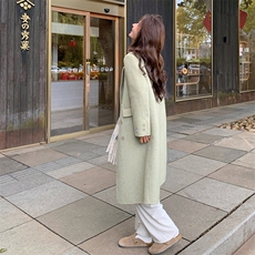 现货！高品70毛绿色毛呢大衣2C109-A755-P270-K378，女装毛呢外套，2C109