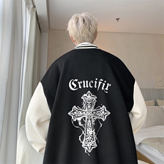 摇粒绒棒球服男大码开衫卫衣男夹克BF86268-P65，男装夹克，电商A040