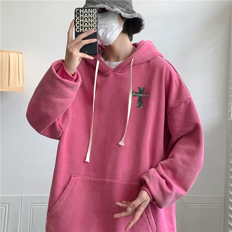 加绒新款港风宽松连帽套头卫衣X5675-常规P70控88-加绒P80控98,男装卫衣,电商A061-1