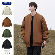 棒球服外套男女棉服美式潮牌复古高级感男装宽松飞行员M0822-P98，男装棉衣，星座308B-2