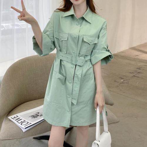 韩版休闲牛仔连衣裙，女装连衣裙，E莎