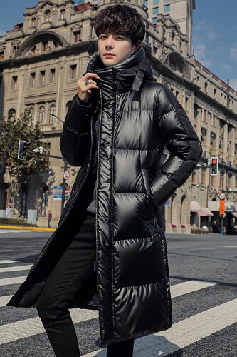 版主推跑量款！中青年90绒羽绒服男长款过膝潮流帅气潮牌外套图片