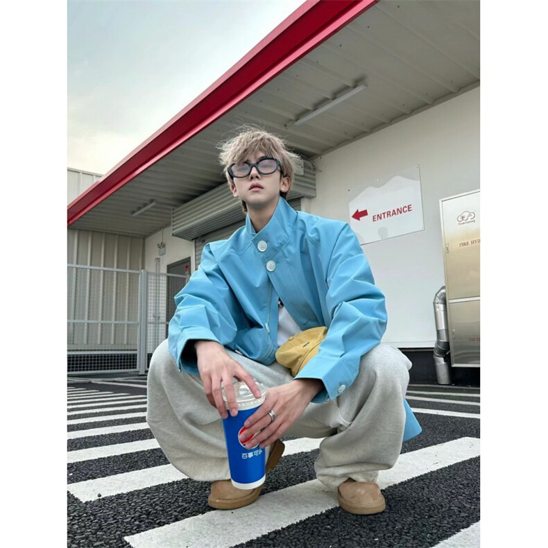 706-1-JK416-P100现货秋季男士立领哈灵顿夹克休闲双拉链外套,男装夹克,星座706-1