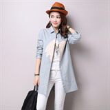 印花排扣2021年秋季简约时尚潮流文艺青春，女装衬衫，独衣靓