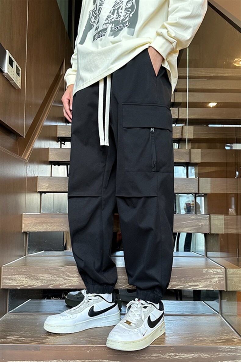 抖音品质春季潮流新款户外松紧宽松休闲裤A409-1,男装休闲裤,电商A409-1