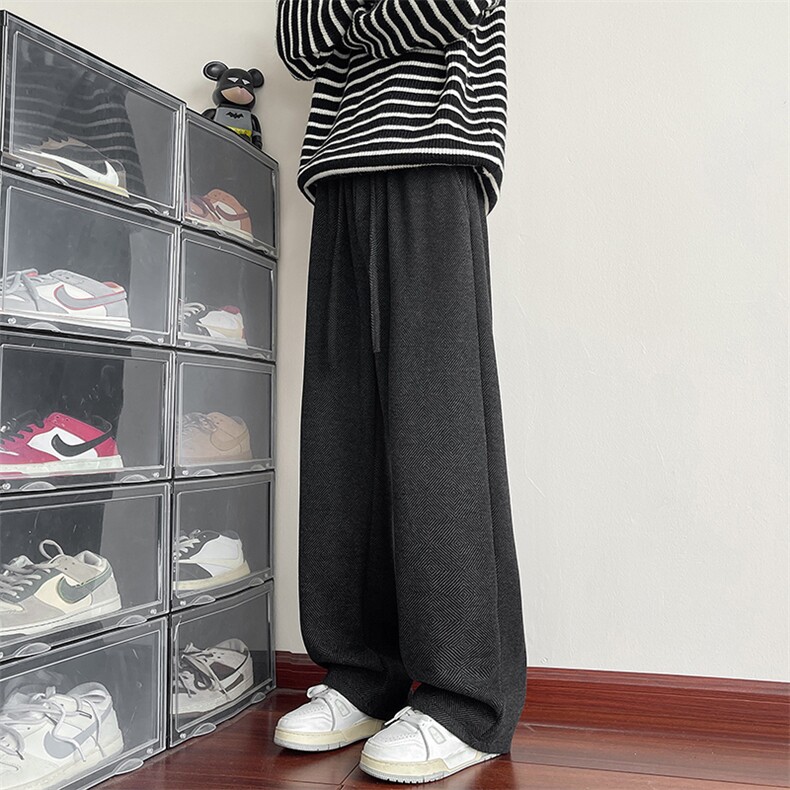 YK86119-P45聚酯纤维人字纹秋冬美式复古运动裤子,女装休闲裤,电商A086-1