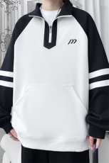 2025春季新款旋律风车大码菠萝格拼色卫衣M-5XHW24790-特P50，男装卫衣，电商A022