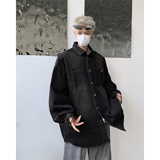 2024新款高质量水洗牛仔衬衫长袖宽松衬衣青少年男现货W8420-P55，男装衬衫，星座512-4