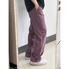 美式高街潮牌新款小众复古紫色牛仔裤宽松直筒百搭长裤XXT1734，男装牛仔裤，星座208-5