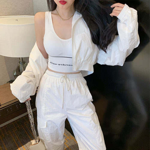 白色韩系穿搭2025春秋季男女同款减龄炸街运动休闲棒球服夹克外套,女装套装/套裙,艾乐芳