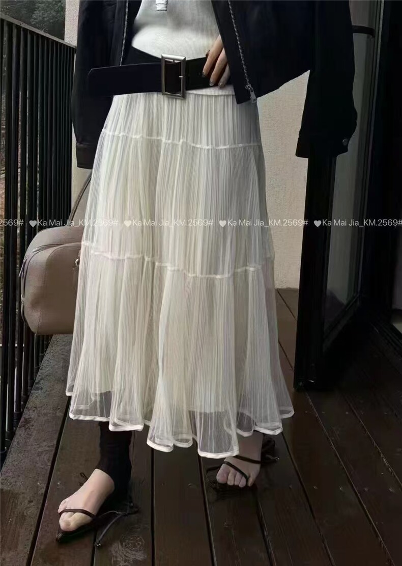女士夏季时尚百搭潮流蓬蓬纱裙简约大气,女装半身裙,斯尔特羊绒